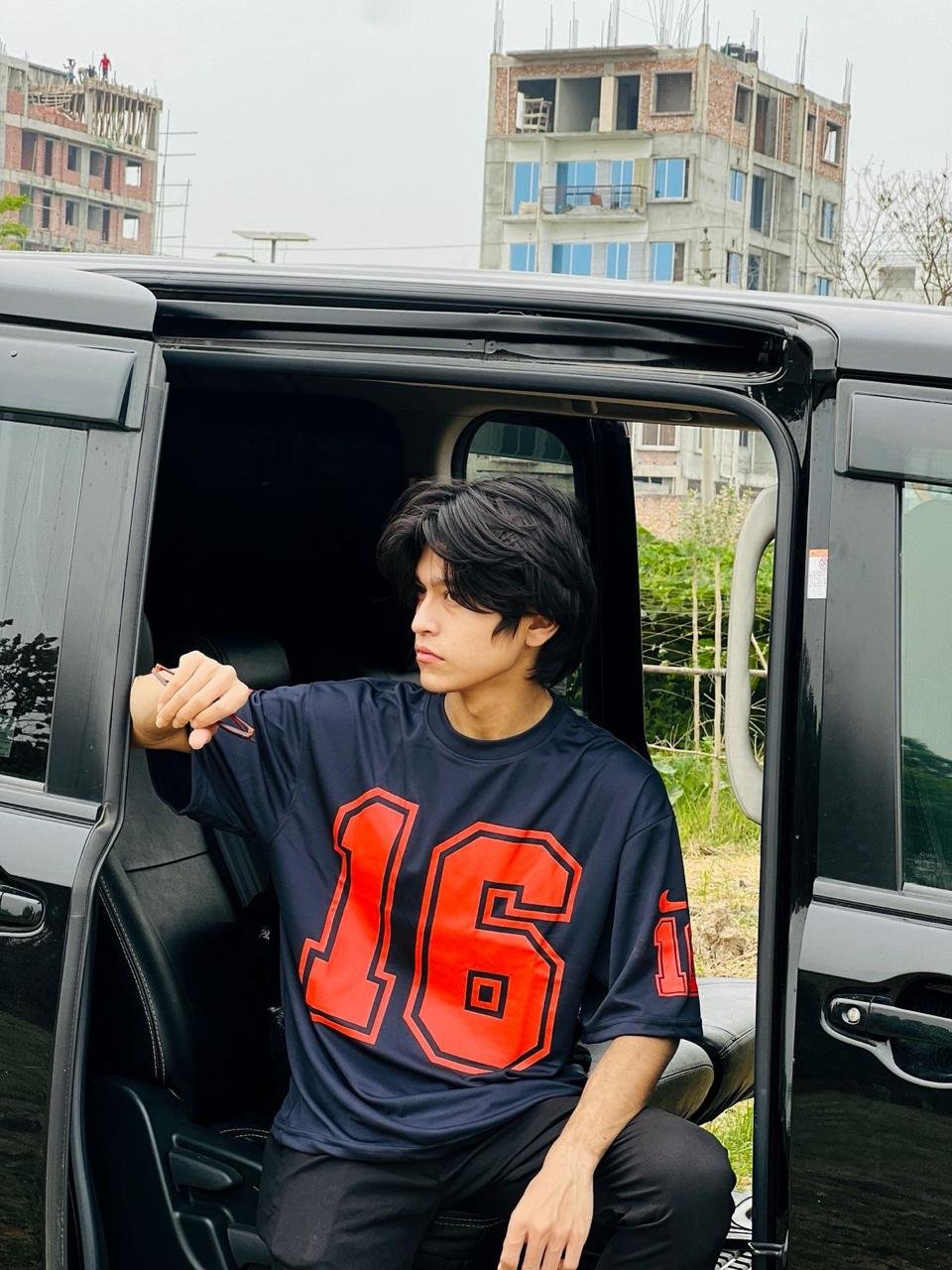 Relaxed drop-seam tee Blue
