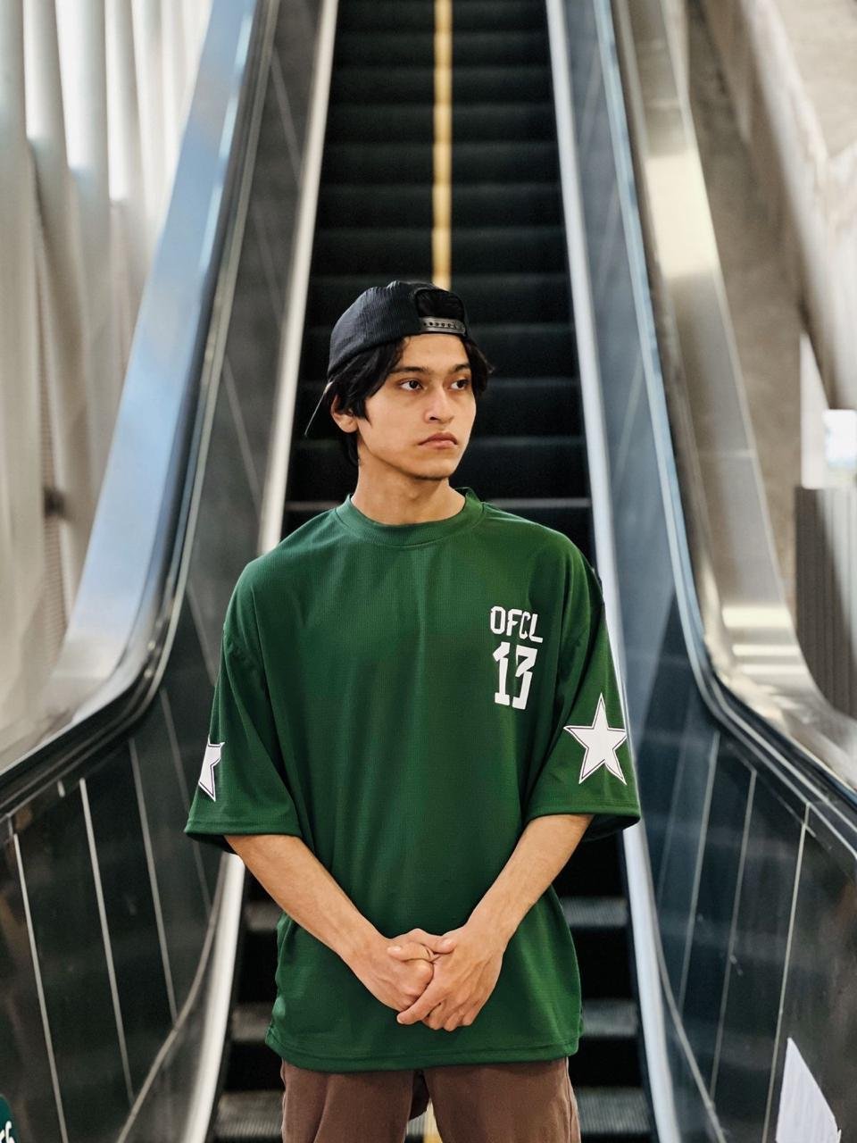Relaxed drop-seam tee - Green